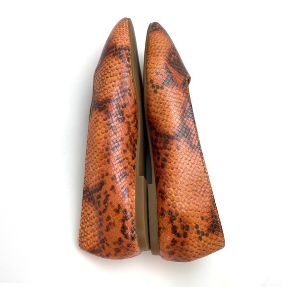 MADEWELL Cory Snakeskin Print Square toe Flats in Orange Size 7 - Picture 9 of 12